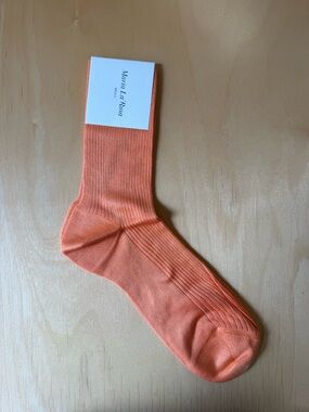 Maria La Rosa Orange Ribbed Mid Calf Socks